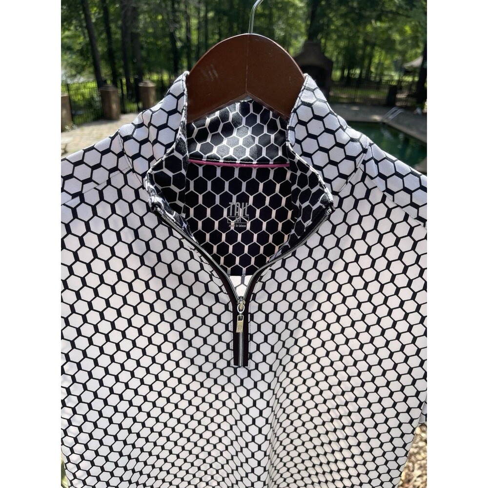 Tail Activewear Qtr Zip Performance Golf Polo SS Geometric Design Ladies Medium